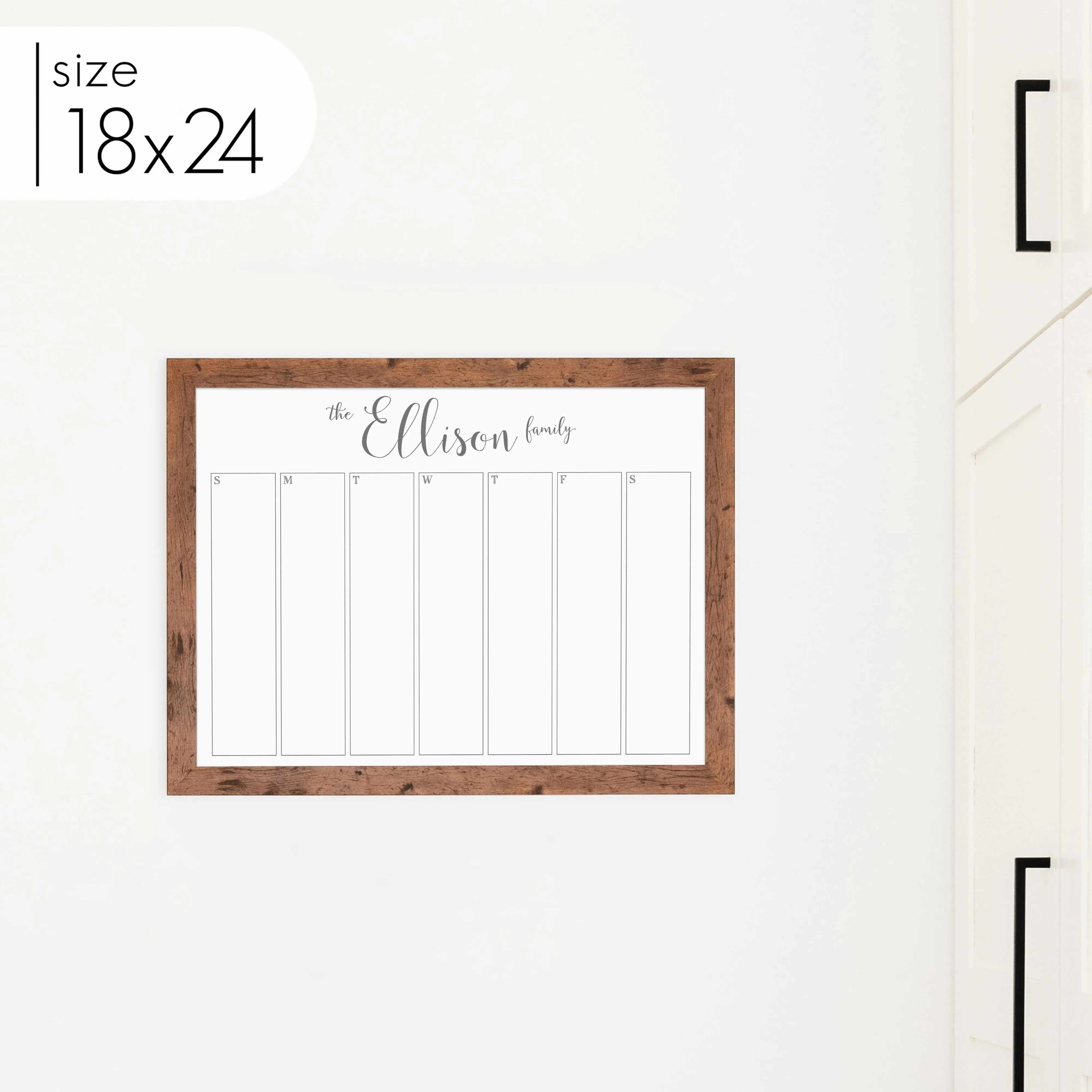 Weekly Framed Whiteboard Calendar | Horizontal Knope
