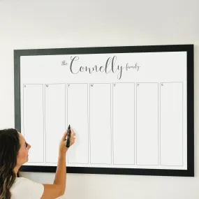 Weekly Framed Whiteboard Calendar | Horizontal Knope