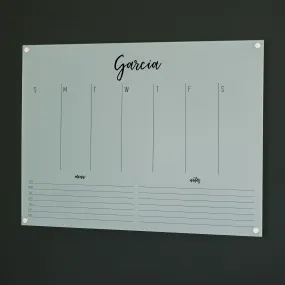 Weekly Frosted Acrylic Calendar   2 Sections | Horizontal Traeger