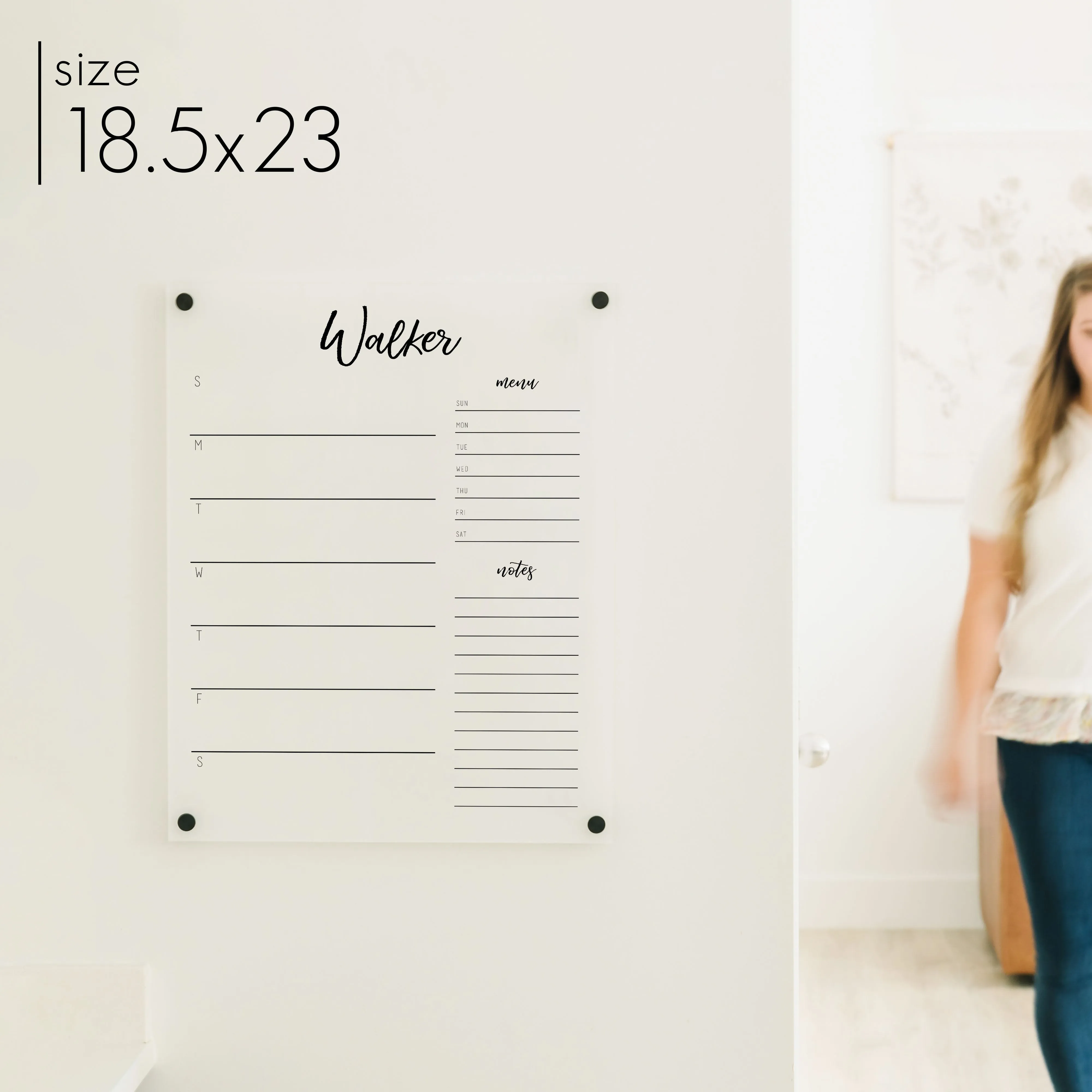 Weekly Frosted Acrylic Calendar   2 Sections | Vertical Traeger