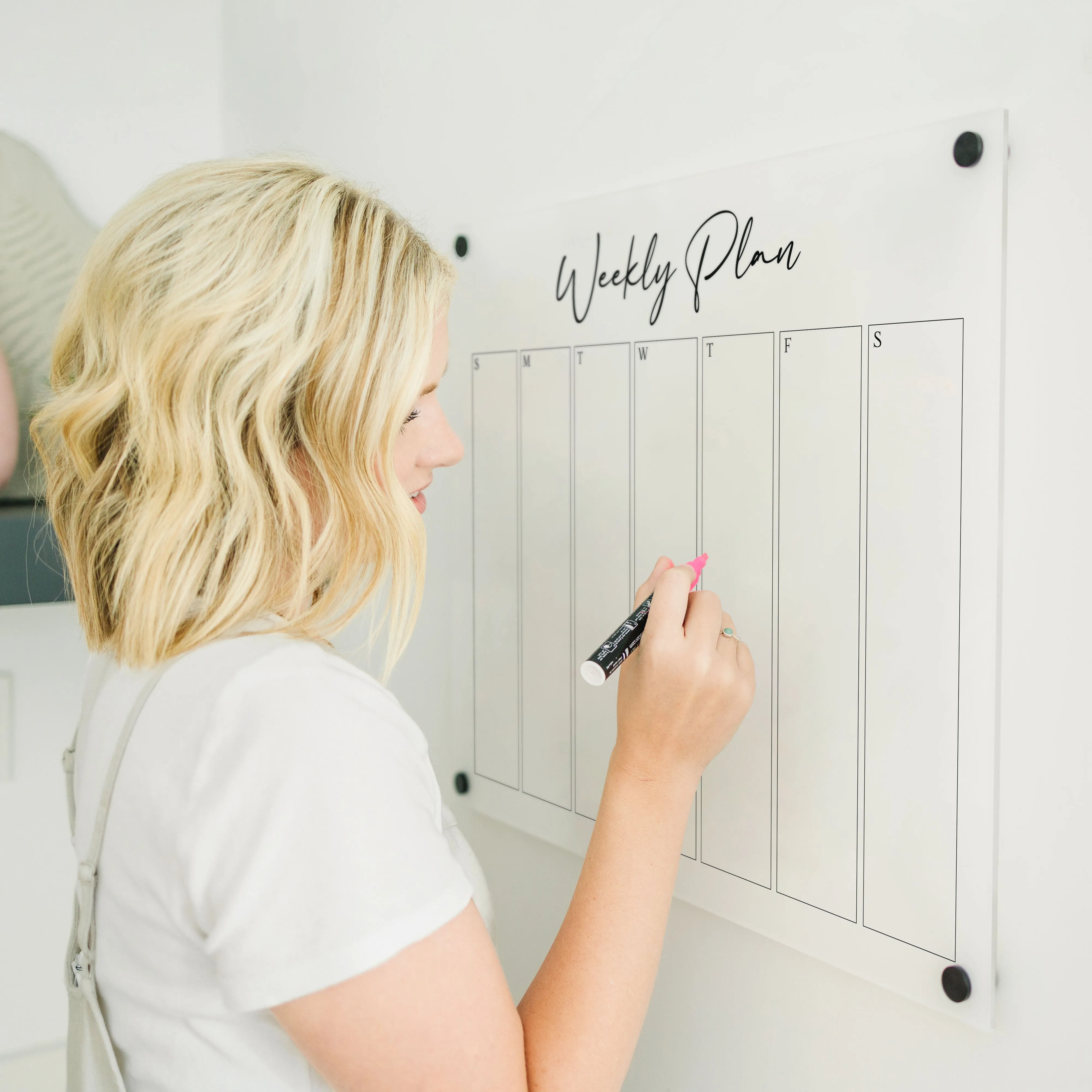 Weekly Frosted Acrylic Calendar | Horizontal Pennington