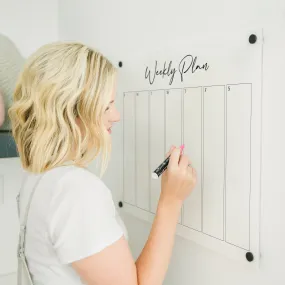 Weekly Frosted Acrylic Calendar | Horizontal Pennington