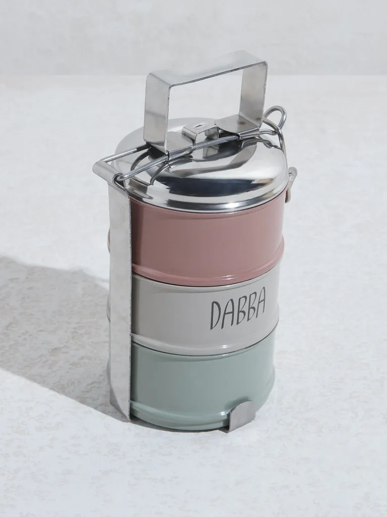 Westside Home Multicolour Three-Tier Dabba with Handle