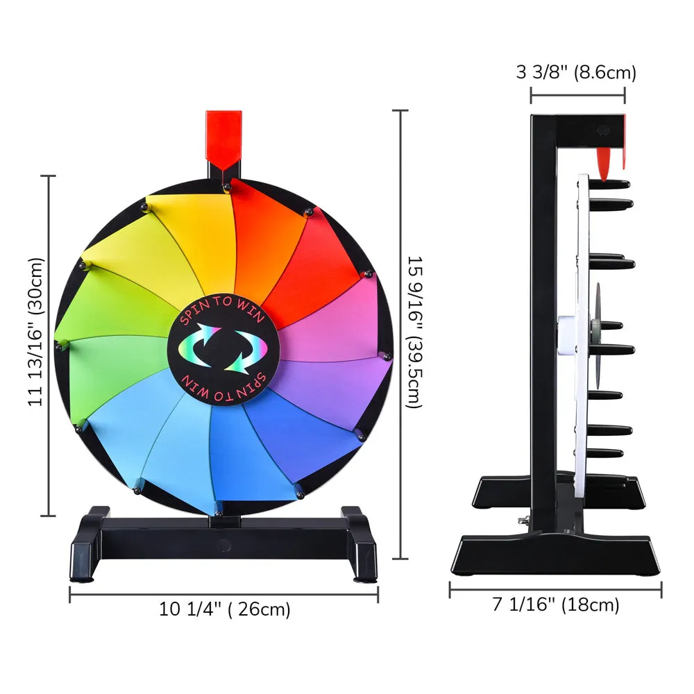 WinSpin 12" Spin Prize Wheel 12 Slots Wall Mounted & Tabletop