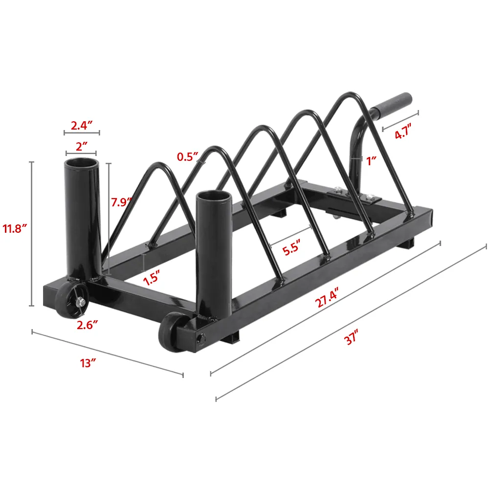 Yaheetech Horizontal Plate and Olympic Bar Rack