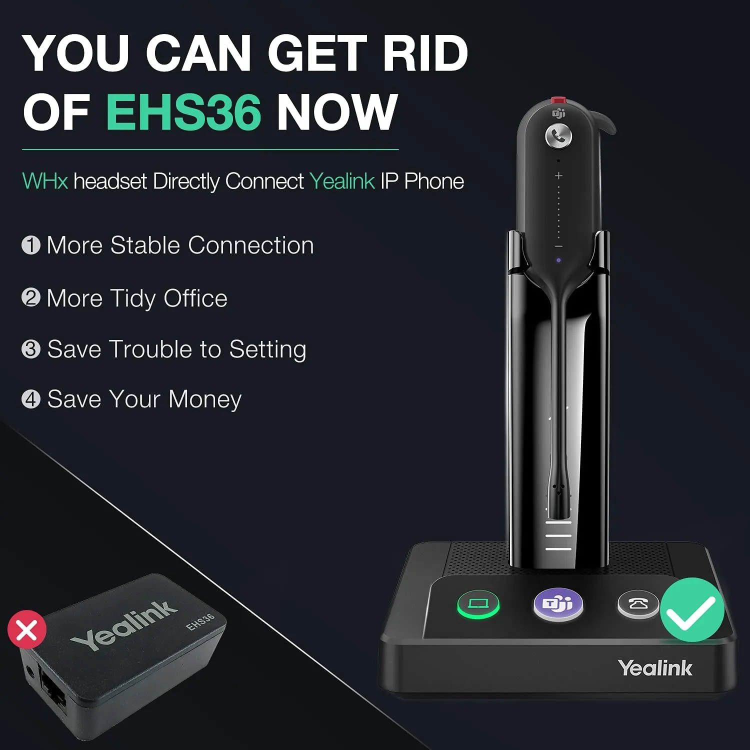 Yealink WH63 DECT Wireless Headset Teams