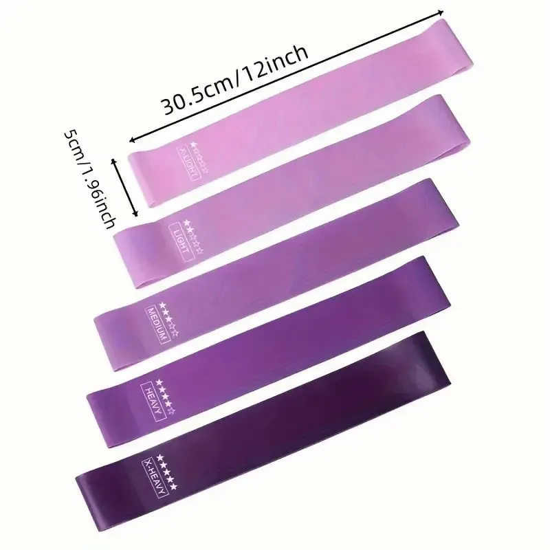 Yeknu 5pcs Different Levels Resistance Bands Yoga Sport Exercise Elastic Fitness Bands Workout Pilates Rubber Bands Gym Accessories