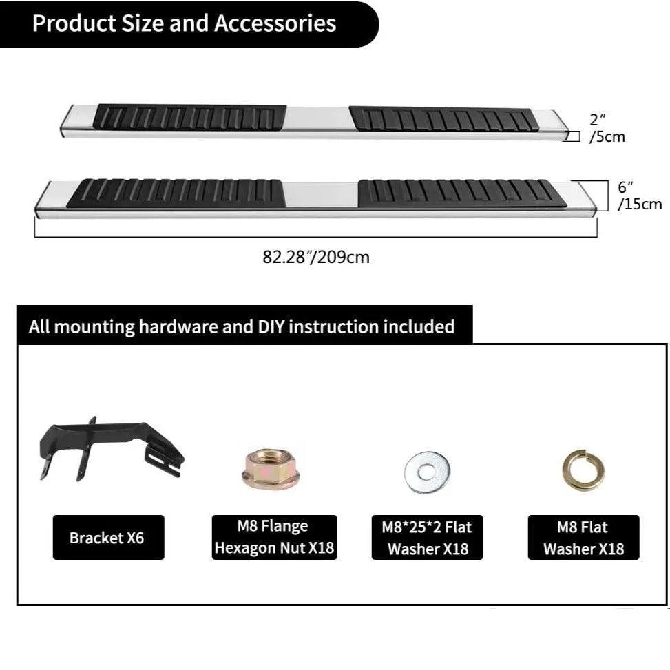 YITAMOTOR® 2019-2025 Dodge Ram 1500 Crew Cab New Body Style 6'' Running Board Side Steps