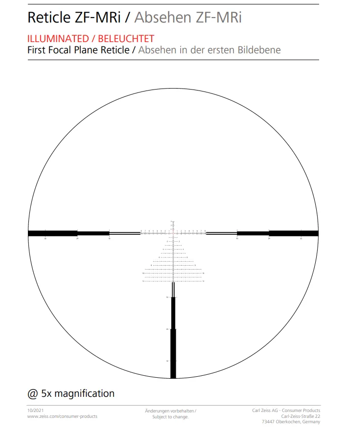 Zeiss LRP S5 525-56 (MRAD) - ZF-MRi Reticle