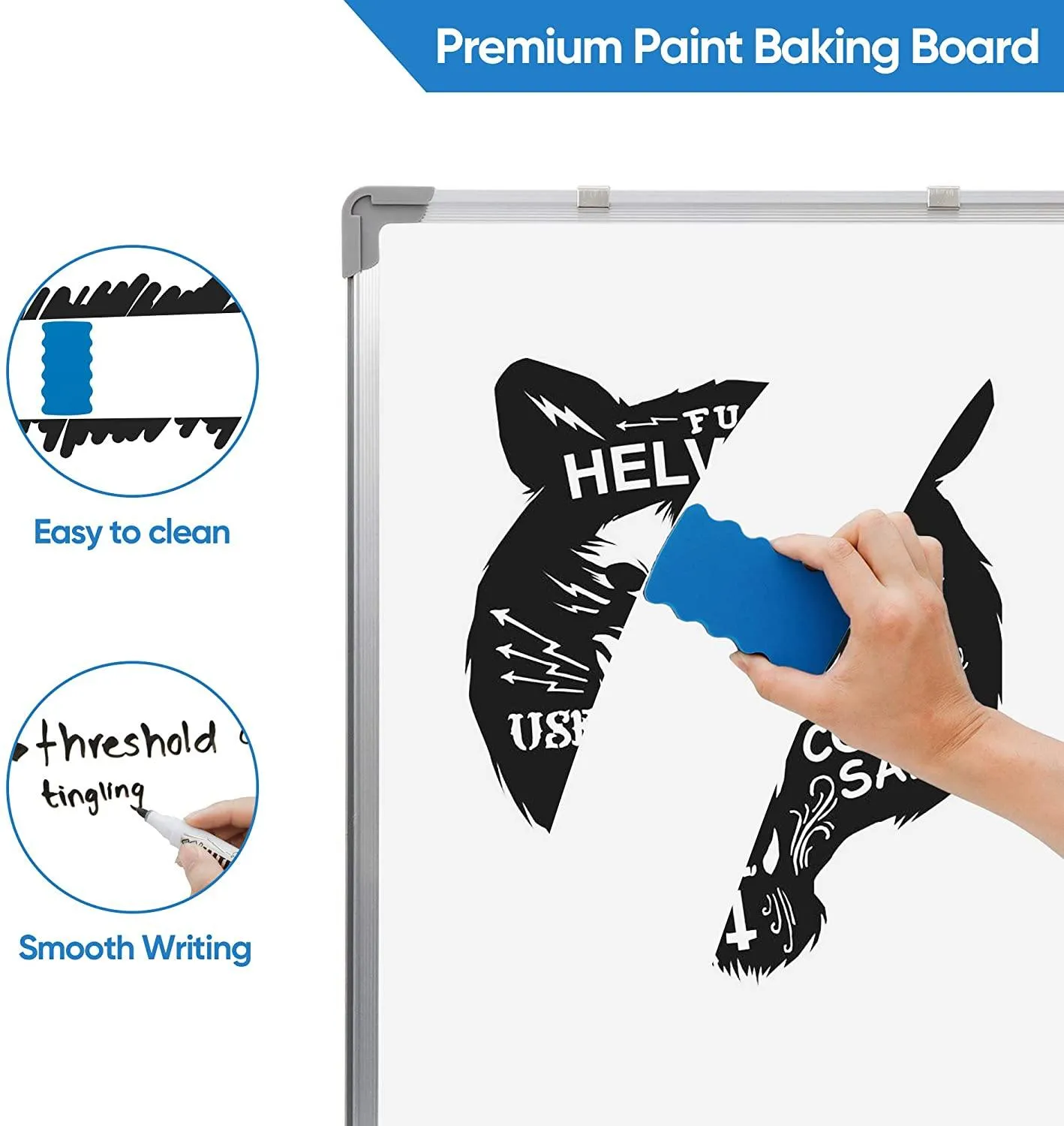ZENY™ Dry Erase White Board 18x24 Inch Magnetic Hanging Wall Mounted Markers Magnets Aluminum Frame